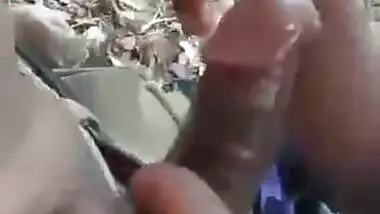 Marathi slut giving blowjob to customer in jungle