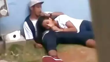College girl giving her boyfriend a nice blowjob outdoor