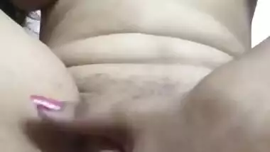 Shaved pussy Indian fingering girl with moans