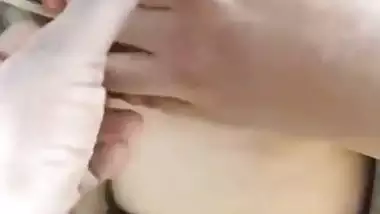 Village girl in ladder showing round boobs and fat pussy