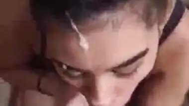 Horny Indian Girl Enjoying Cum Facial