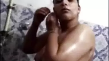 There is a camera still the naked Indian wife isn't confused